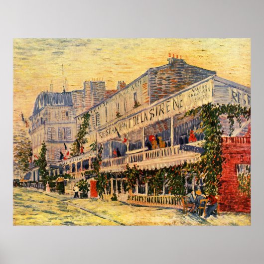 Het Restaurant de la Sirene van Gogh Poster (Voorkant)