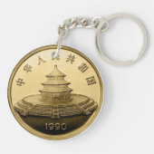 Het reuzenpanda goud sleutelhanger (Achterkant)