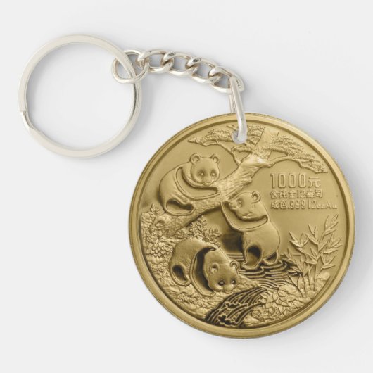Het reuzenpanda goud sleutelhanger (Voorkant)