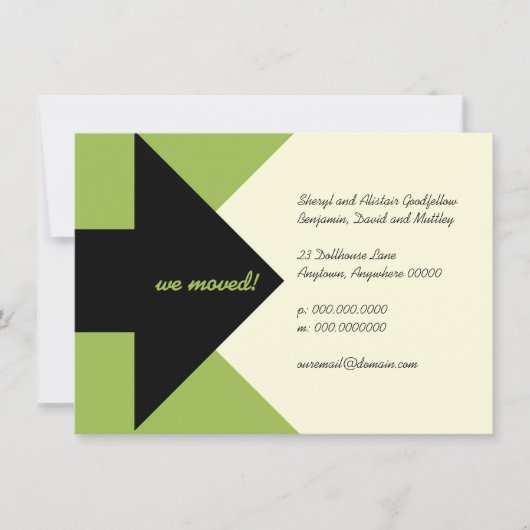 Het richten van Pijl Bewegende Aankondiging en Uit (Voorkant)