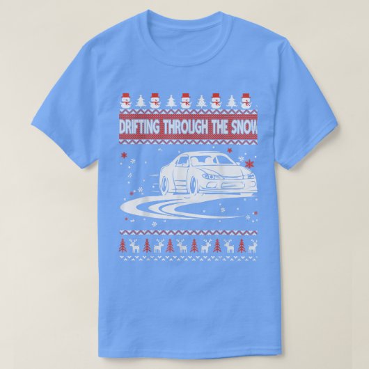 Het rijden door de sneeuw en de lelijke kerstkeuke t-shirt (Design voorkant)