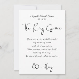 Het Ringspel Bruids Shower Spel Kaart