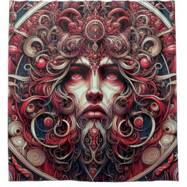 Het rode album Shower Curtain Douchegordijn