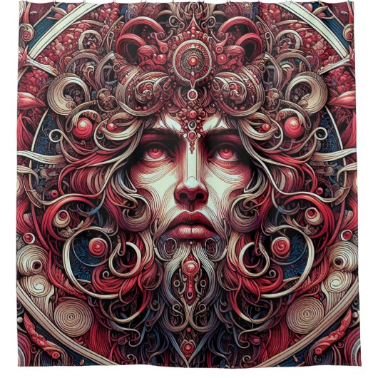 Het rode album Shower Curtain Douchegordijn (Voorkant)