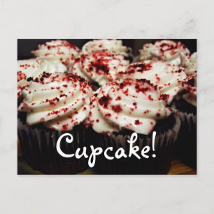Het rode briefkaart van Cupcake van het Fluweel