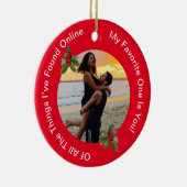 Het Rode en Groene Kerst Keramische Ornament van h (Rechts)