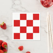 Het rode en Witte Patroon van de Controleur Servetten (Insitu)