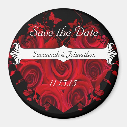 Het Rode en Zwarte Hart van het Roos sparen de Mag Magneet (Voorkant)