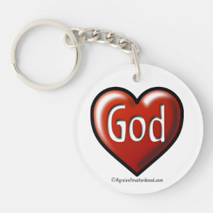 Het rode hart van de GOD Sleutelhanger