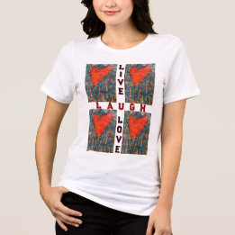 Het rode hart van de vrouw Tri-Blend shirt
