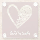 Het rode hart van goud glazen onderzetter (Achterkant)