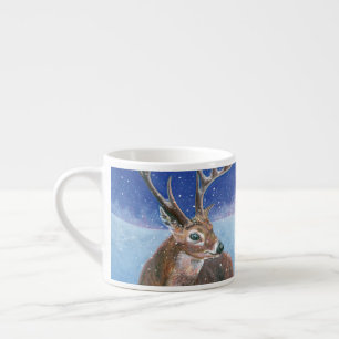 Het rode hert (Cervus elaphus) in de winter Espresso Kop