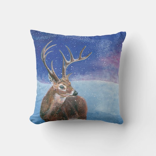 Het rode hert tijdens de winter kussen (Voorkant)