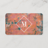 Het rode Initiaal van de Roest Metaaltextuur Monog Visitekaartje (Voorkant)
