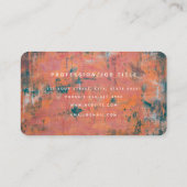 Het rode Initiaal van de Roest Metaaltextuur Monog Visitekaartje (Achterkant)