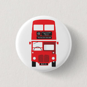 Het rode Kenteken van de Bus van Londen Ronde Button 3,2 Cm