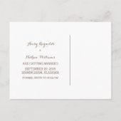 Het Rode Land Floral Monogram sparen het Briefkaar Aankondigingskaart (Achterkant)