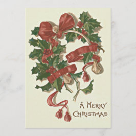 Het Rode Lint Winterberry van het Vorkbeen van de Feestdagenkaart