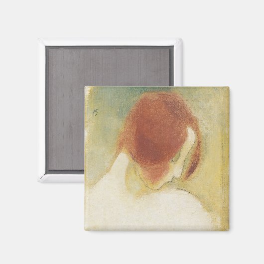 Het rode meisje, Helene Schjerfbeck Magneet (Voorkant / Achterkant)