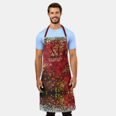 Het rode monogram van de sparkle glittery glittery schort (Gedragen)