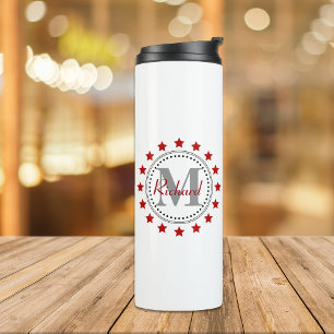 Het rode Monogram van Sterren Thermosbeker