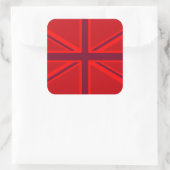 Het rode Ontwerp van Union Jack van het Accent Vierkante Sticker (Tas)