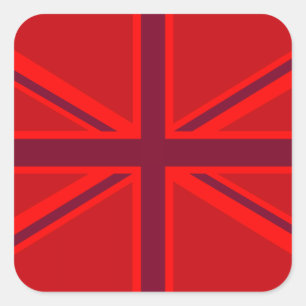 Het rode Ontwerp van Union Jack van het Accent Vierkante Sticker