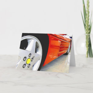 Het rode wenskaart van de Sportwagen Kaart