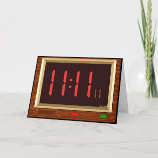Het Rode) Wenskaart van het 11:11 van de Klok ( Kaart