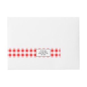 Het rode Witte Patroon van de Gingang Adreslabel Wikkel