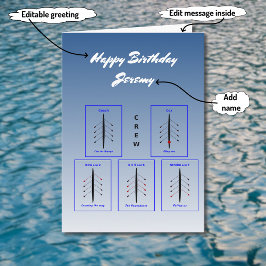 Het roeien van de verjaardag bemannings kaart