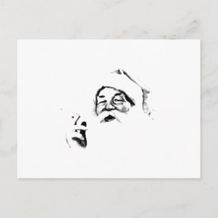 Het roken Kerstman. Vintage Kerstman die een Feestdagenkaart