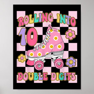 Het rollen in 10 Dubbele Cijfers 10de Verjaardagsr Poster
