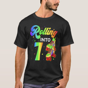 Het rollen in 7 jaar oud 7 de Schaats van de Rolle T-shirt