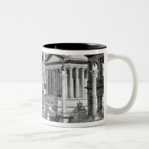 Het Roman Forum of Antiquita Tweekleurige Koffiemok