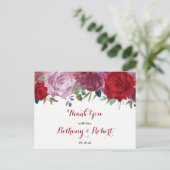 Het Romantische Collectie van het Floral Wedding Briefkaart (Staand voorkant)