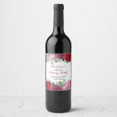 Het Romantische Collectie van het Floral Wedding Wijn Etiket (Voorkant)