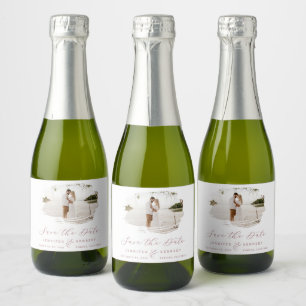 Het Romantische Pensele Roos van het Lijst van het Sparkling Wijnetiket