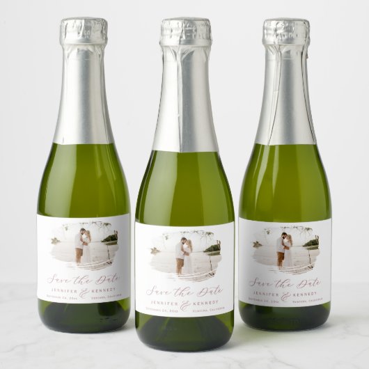 Het Romantische Pensele Roos van het Lijst van het Sparkling Wijnetiket (Flessen)