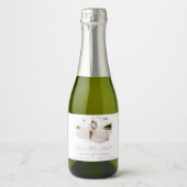 Het Romantische Pensele Roos van het Lijst van het Sparkling Wijnetiket (Voorkant)