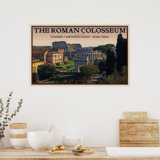 Het Romeinse Colosseum van het Forum Poster (Keuken)