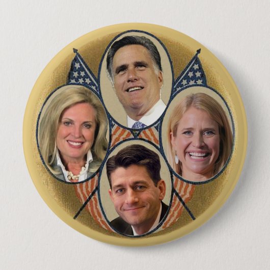Het Romney Ryan Team Ronde Button 4,0 Cm (Voorkant)