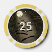 Het ronddraaien van de volle maan slaat  Halloween Poker Chips (Achterkant)