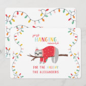 Het rondhangen van de feestelijke feestdag feestdagenkaart (Voorkant / Achterkant)