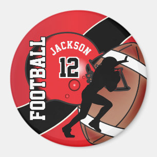 Het rood en de Zwarte personaliseren Football Magneet