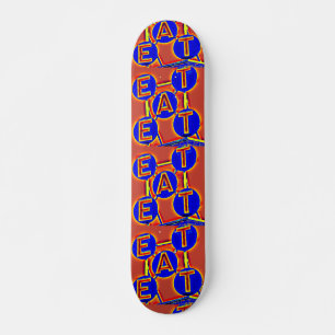 het rood en het blauw eten skateboard