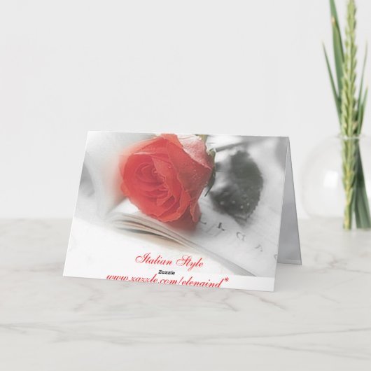 Het rood nam - het Denken aan u Kaart toe (Achterkant)