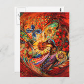 Het rood op rood briefkaart (Voorkant / Achterkant)