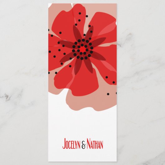 Het rood van het Menu van het Diner van de (Achterkant)