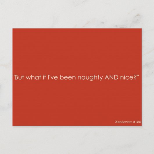 Het rood van Naughty&Nice van het Briefkaart van (Voorkant)